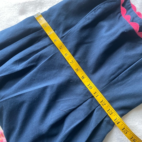 Vineyard Vines Ric Rac Strapless Dress Navy Pink Trim Party Cotton Blend sz 2 - Picture 12 of 13